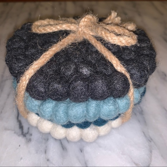 Anthropologie Other - Heartfelt By Anthropologie Felted Wool Coasters